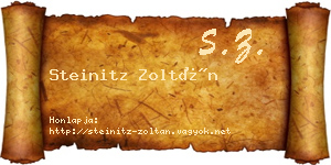 Steinitz Zoltán névjegykártya